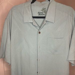 Tommy Bahama button down short sleeve blue mens M